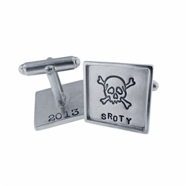 Picture of Sterling Silver with Sterling Silver Rimmed Square Cuff Links