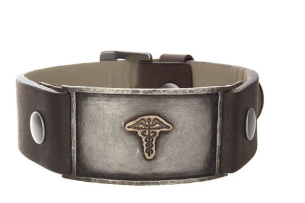 Picture of Leather Watchband Medical Bracelet