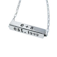 Picture of Horizontal Sterling Silver 3/4" Square Bar Necklace