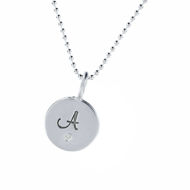 Picture of Sterling Silver Initial 1/2" Birthstone Necklace