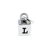 Picture of Personalized Silver Cube Charm Necklace