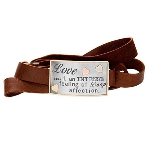 Picture of Silver with 14k Gold Rim Love Defined Wrap Bracelet