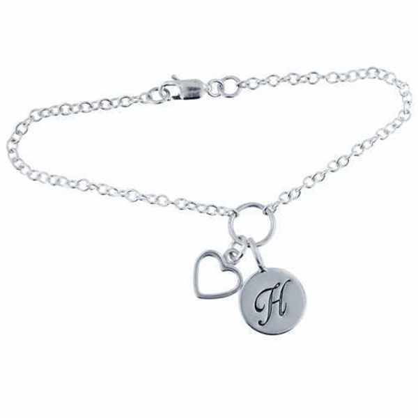 Picture of Heart & Initial Disc Bracelet