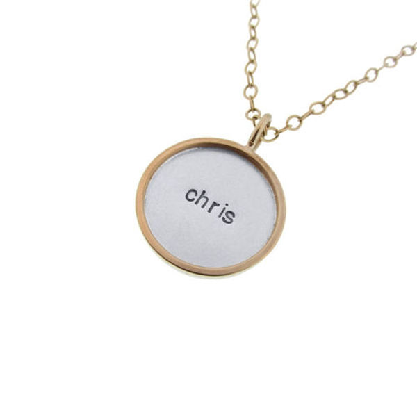 Picture of Sterling Silver and 14K Gold Rimmed Charm Necklace