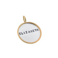 Picture of Sterling Silver and 14K Gold Rimmed Charm Necklace