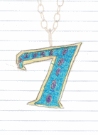 Picture of 14K Gold Pave Sapphire Necklace - Custom Shape