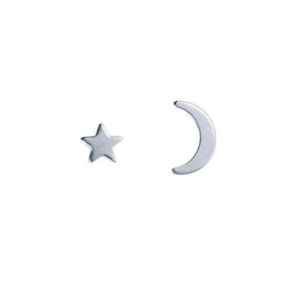 Picture of Sterling Silver Star & Moon Stud Earrings