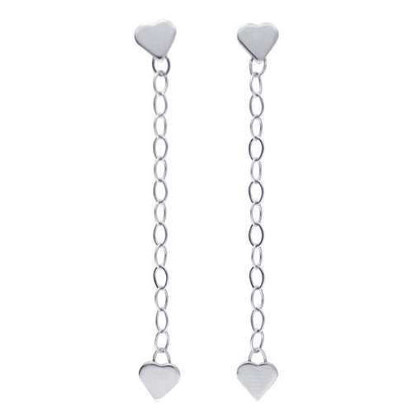 Picture of Sterling Silver Heart Dangle Earrings