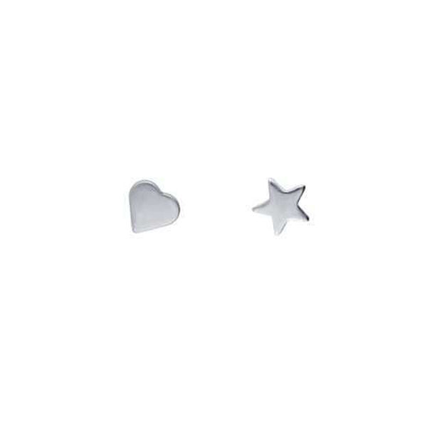 Picture of Sterling Silver Star & Heart Stud Earrings
