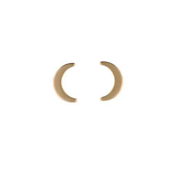 Picture of 14k Gold Moon Stud Earrings