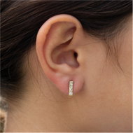 Picture of Gold and Diamond Bar Earring Set