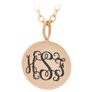 Picture of Gold Monogram Necklace, Engraved Gift