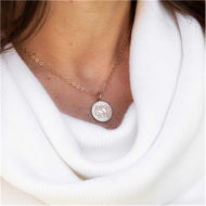 Picture of Gold Monogram Necklace, Engraved Gift